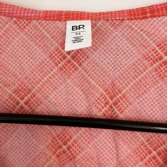 NWT BP by Nordstrom Long Sleeve Orange Plaid Crop Top - Size: Medium - Picture 3 of 8